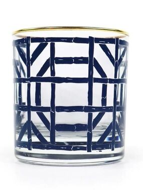 Navy Bamboo Bourbon Glass